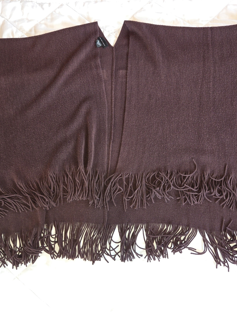New York & Company Fringed Wrap in Brown